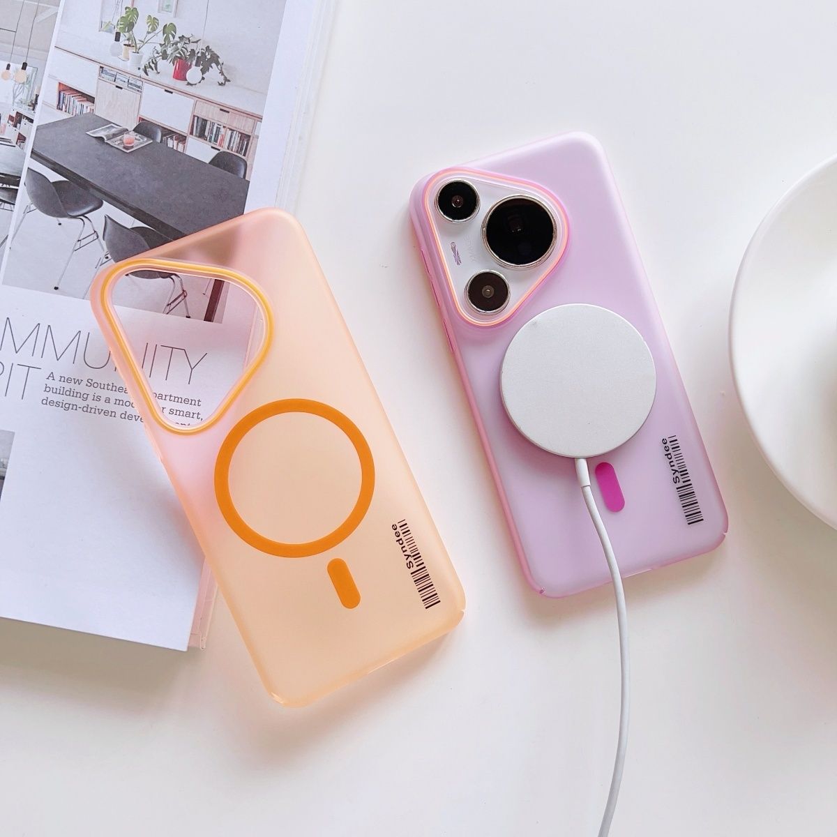Huawei Pura 70 - Capa Protetora Magnética Translúcida Fosca para